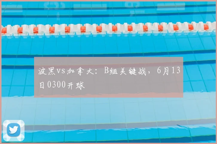 波黑vs加拿大：B组关键战，6月13日0300开球
